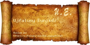 Ujfalusy Euniké névjegykártya